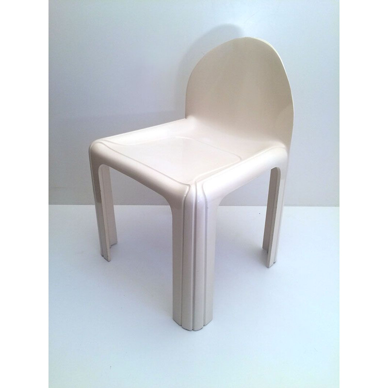 Vintage White chair model 4854 by Gae Aulenti for Kartell 1970s