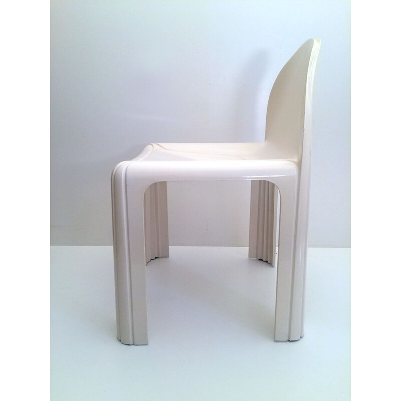 Vintage White chair model 4854 by Gae Aulenti for Kartell 1970s