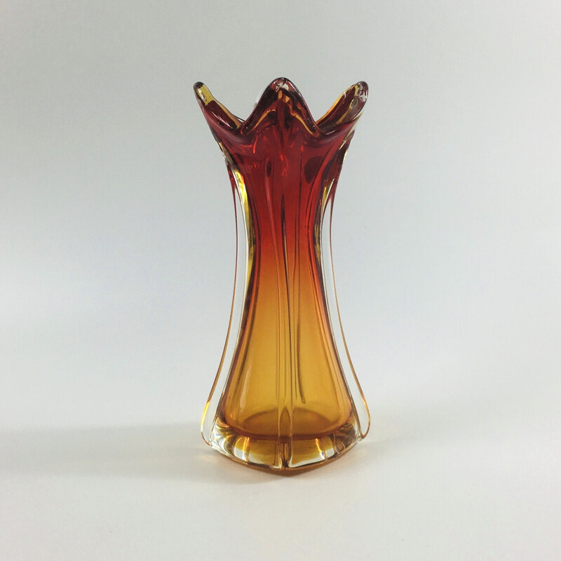 Vintage Sommerso Murano Glass Vase 1960s