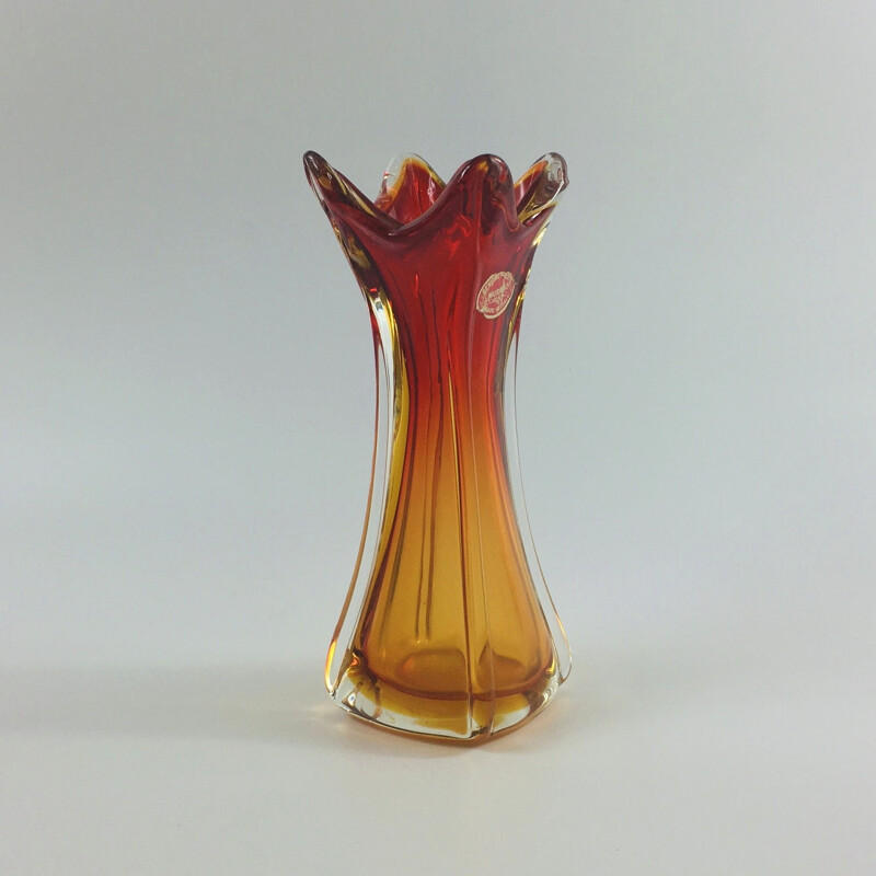 Vase vintage Sommerso en verre de Murano 1960
