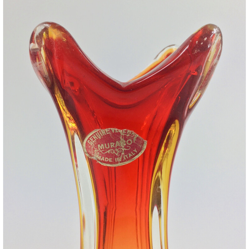 Vase vintage Sommerso en verre de Murano 1960