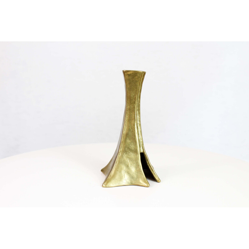 Vintage Brutalist candlestick in bronze 1960s