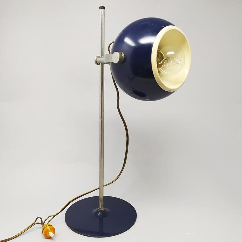 Vintage Blue Space Age Table Lamp 1970s