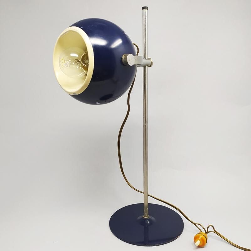 Vintage Blue Space Age Table Lamp 1970s