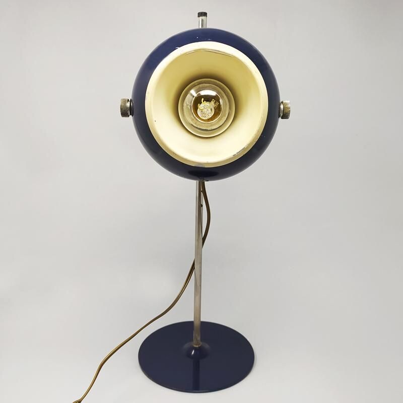 Vintage Blue Space Age Table Lamp 1970s