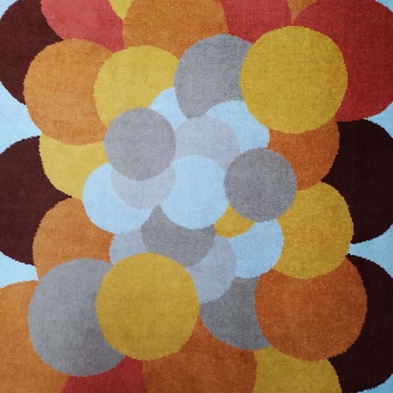 Vintage Space Age Rug in Wool, Italy 1970s