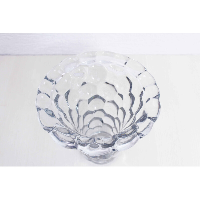 Vase vintage en cristal de période art deco