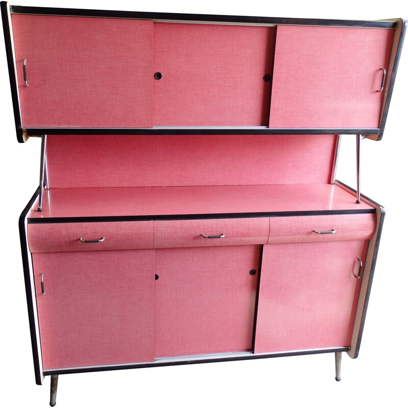 Mid-Century pink kitchen cabinet in formica - 1960s