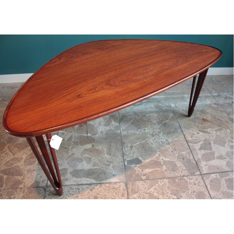 Table basse tripode BC Mobler en teck - 1950