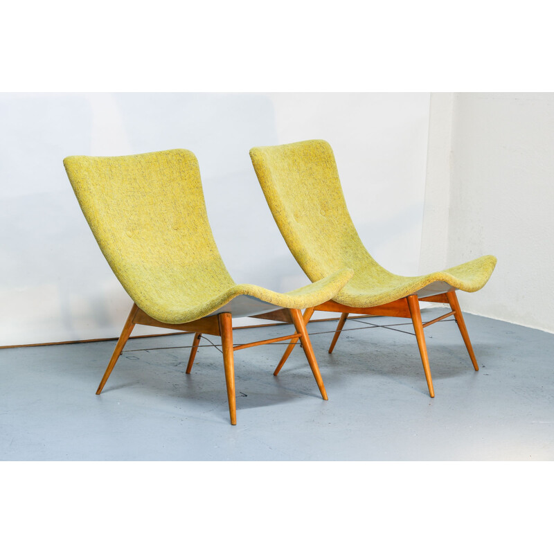 Pair of vintage Chair by Miroslav Navrátil, Czechoslovakia 1968s