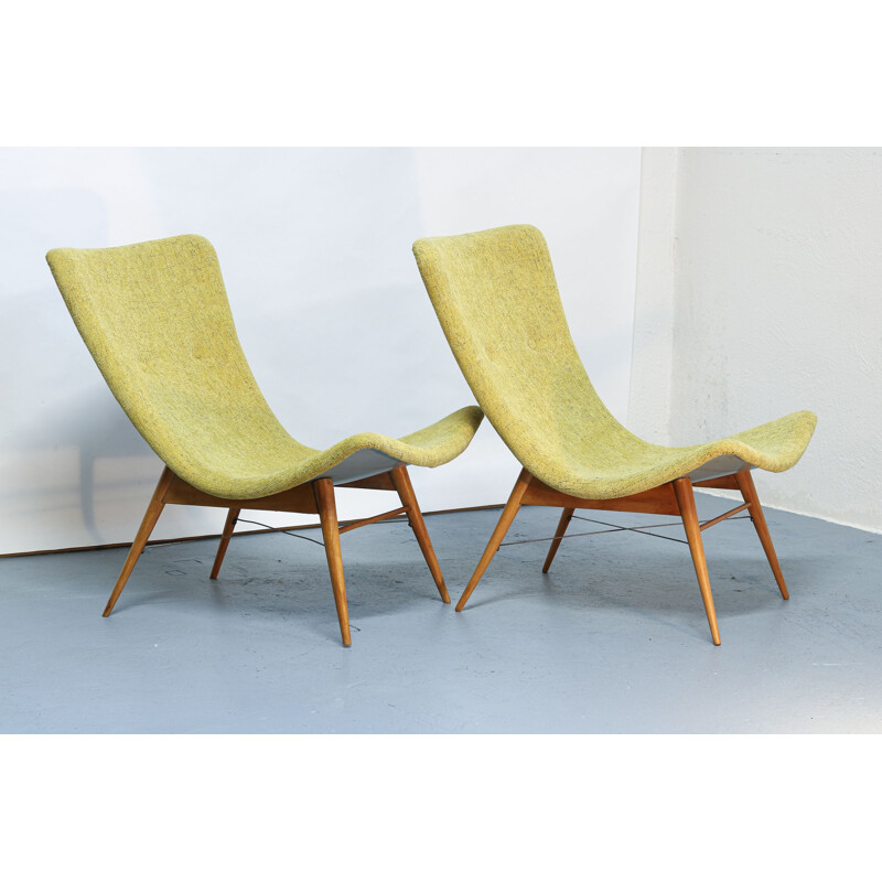 Pair of vintage Chair by Miroslav Navrátil, Czechoslovakia 1968s