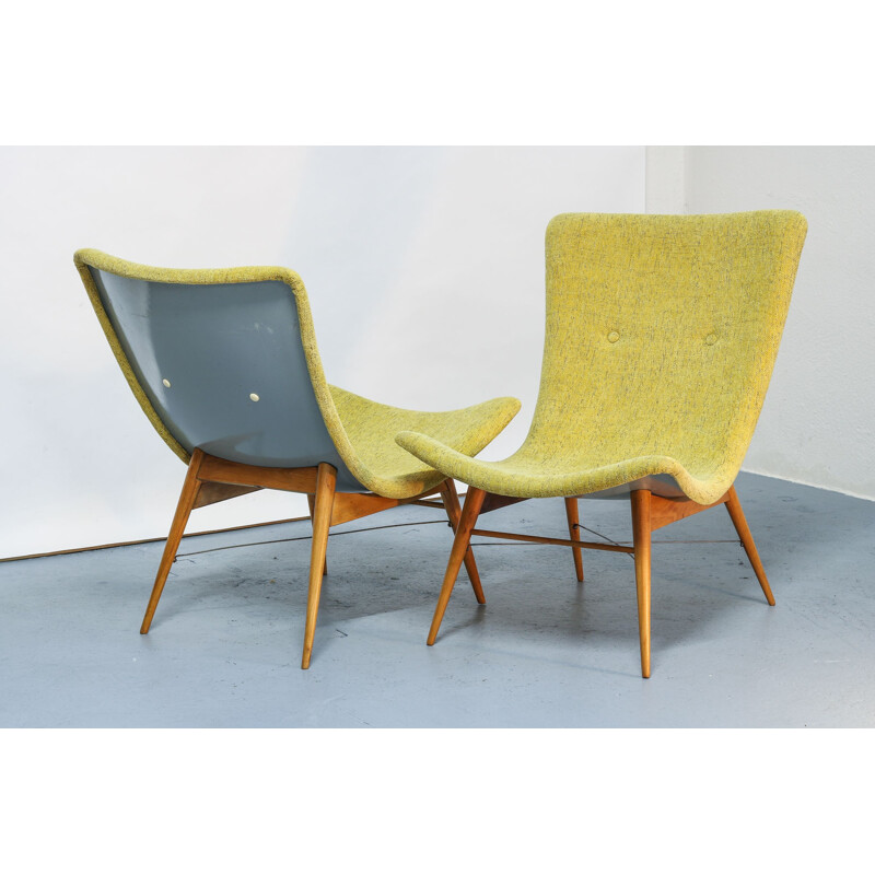 Pair of vintage Chair by Miroslav Navrátil, Czechoslovakia 1968s