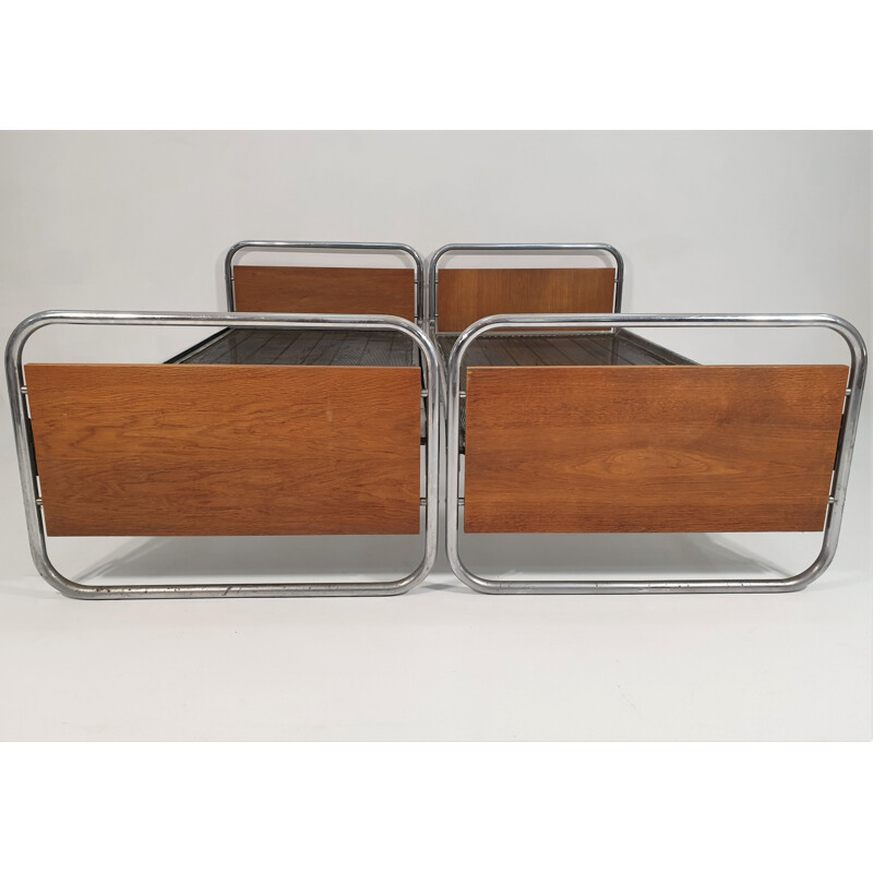 Vintage Art Deco Chrome Beds 1950s