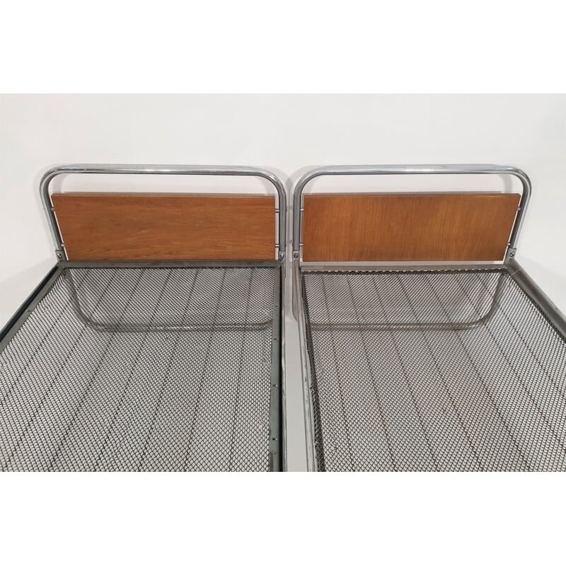 Vintage Art Deco Chrome Beds 1950s