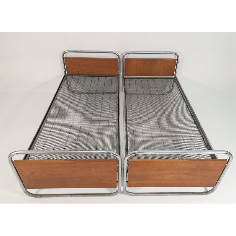 Vintage Art Deco Chrome Beds 1950s