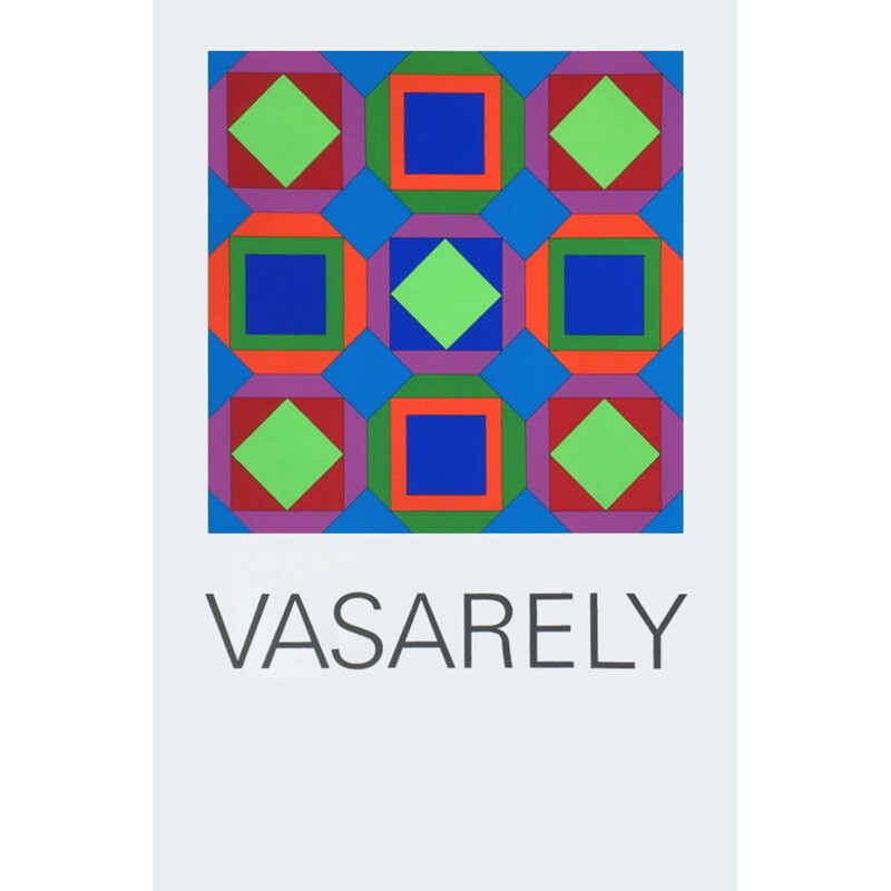 Vintage Art Basel poster by Victor Vasarely 1982s