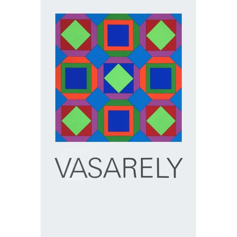 Vintage Art Basel poster by Victor Vasarely 1982s