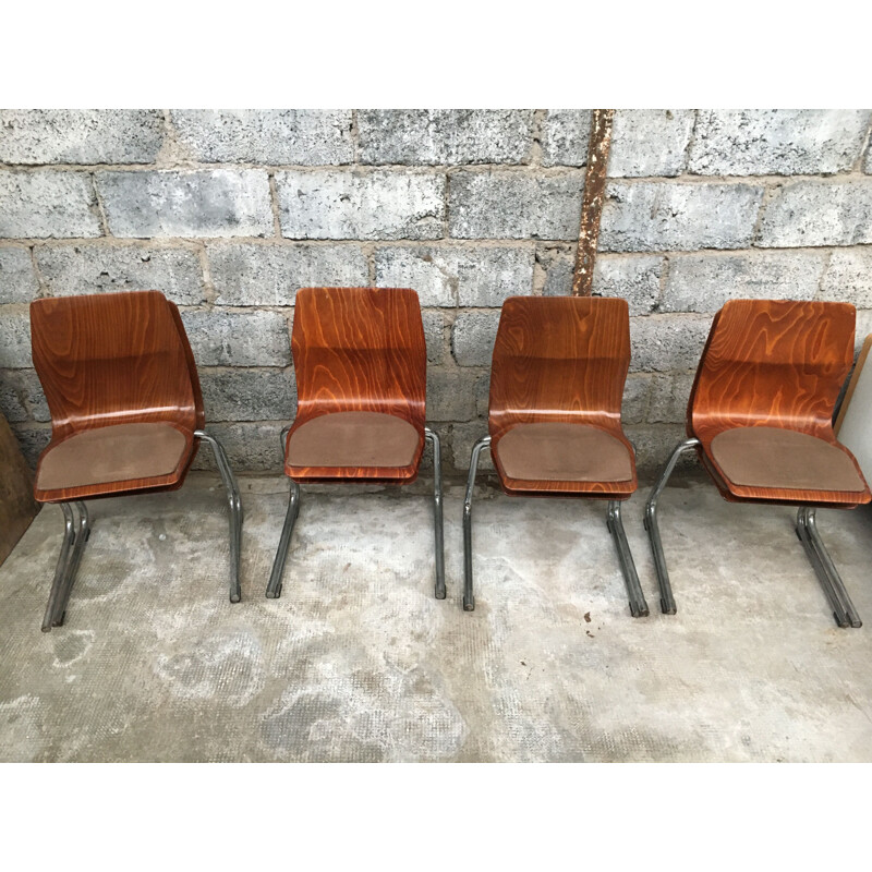 Set of 8 vintage Flototto Pagholz stacking chairs by Adam Stegner 1960s
