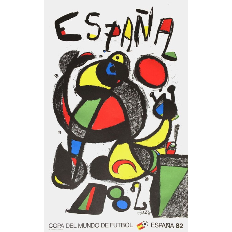 Vintage poster Copa Del Mundo De Futbol by Joan Miro 1982s