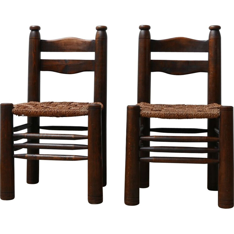 Paire de chaises d'appoint vintage Charles Dudouyt, Françaises 1930