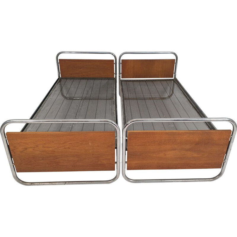 Vintage Art Deco Chrome Beds 1950s