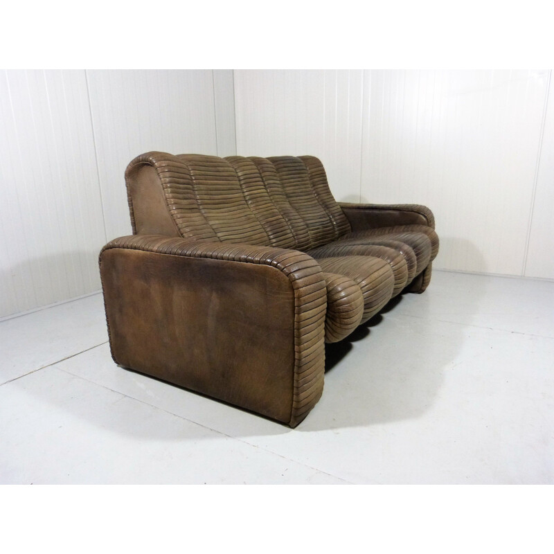 Canapé vintage en cuir Patchwork par Ernst Lüthy De Sede 1960