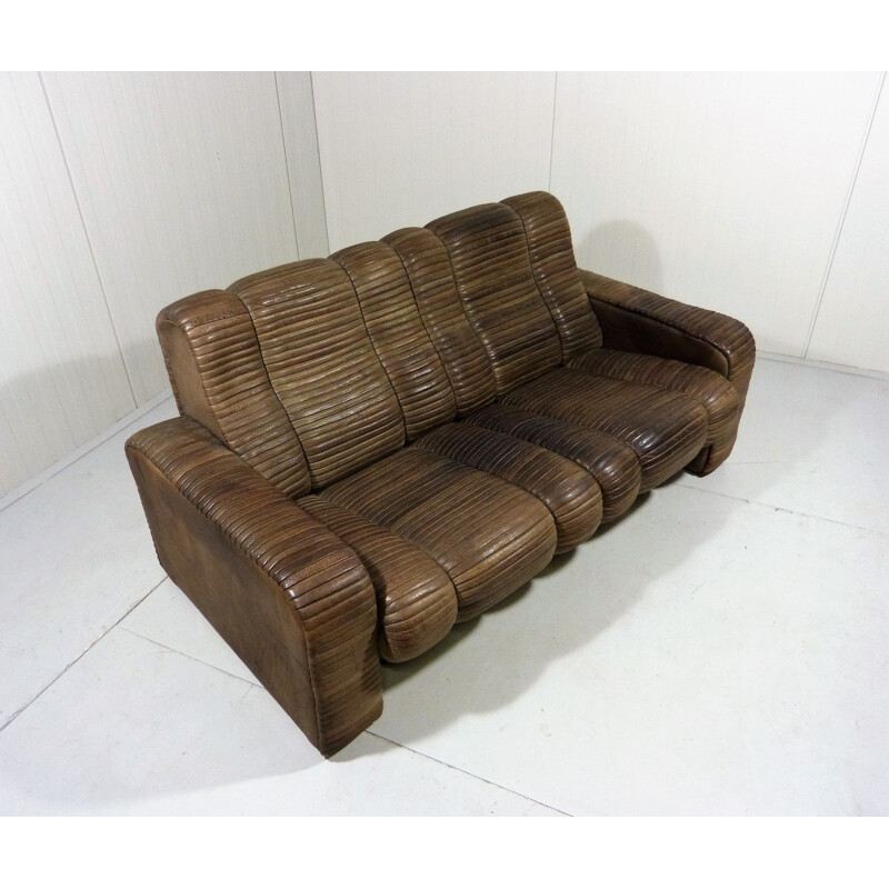 Vintage Patchwork leather sofa by Ernst Lüthy De Sede 1960s