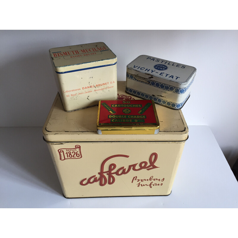 Set van 4 vintage metalen caffarel dozen