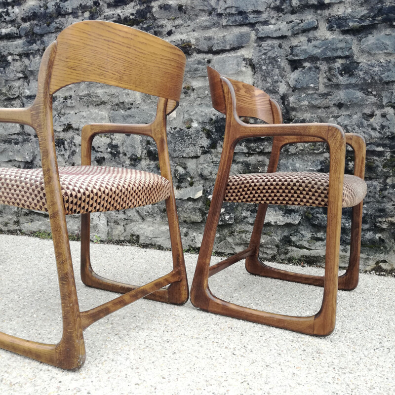 Set of 4 vintage Baumann sleigh chairs