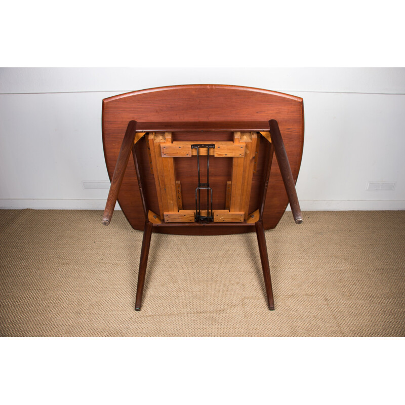 Large vintage square teak dining table by Henry Walter Klein, Danish 1960s