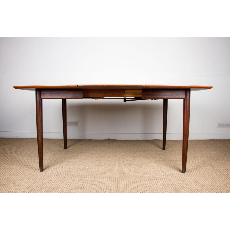 Large vintage square teak dining table by Henry Walter Klein, Danish 1960s