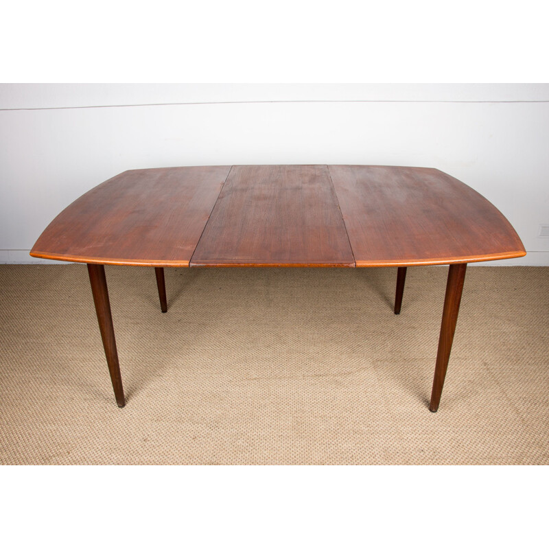 Large vintage square teak dining table by Henry Walter Klein, Danish 1960s