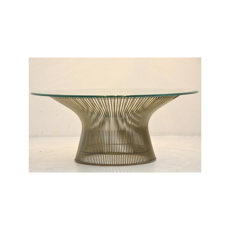 Table basse "1725A" Knoll en verre et métal, Warren PLATNER - 1970