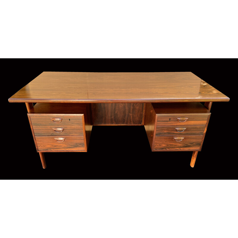 Vintage Santos Rosewood Desk by Kai Kristiansen for Fekdballes Mobelfabrik 1960s