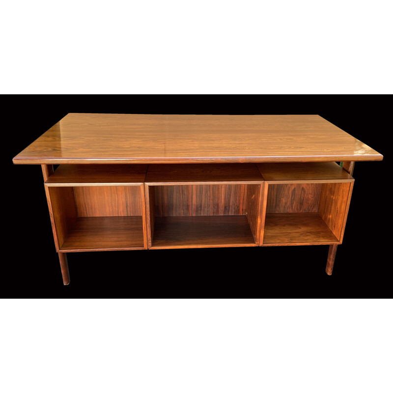 Vintage Santos Rosewood Desk by Kai Kristiansen for Fekdballes Mobelfabrik 1960s