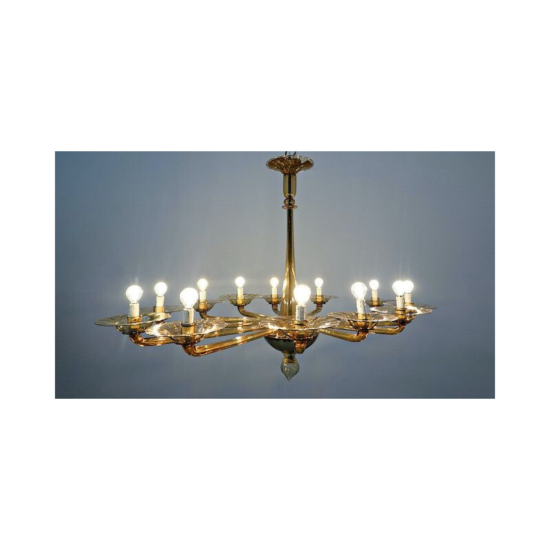 Vintage murano glass chandelier by Veronese, 1930