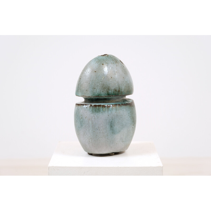 Vintage enamelled stoneware soliflore by Michel Anasse 1965s