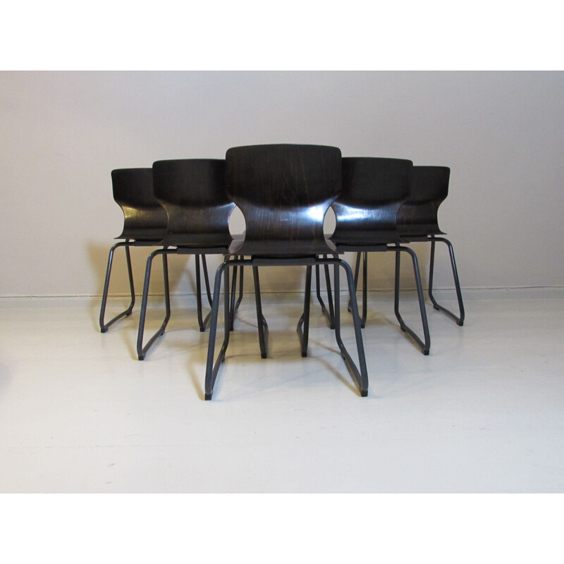 Suite de 6 chaises vintage Pagholz par Adam Stegner pour Flötotto 1960