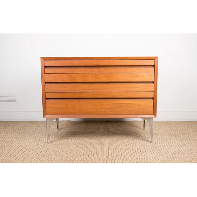 Vintage teak chest of 3 large drawers by Poul Cadovius for Cado, Danish 1960s