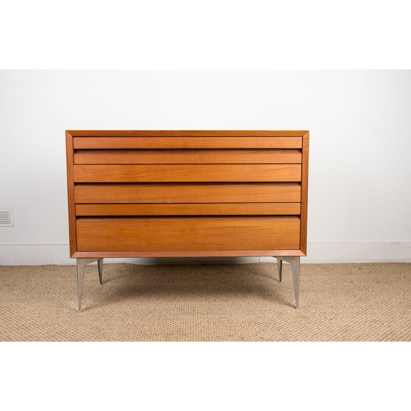 Vintage teak chest of 3 large drawers by Poul Cadovius for Cado, Danish 1960s