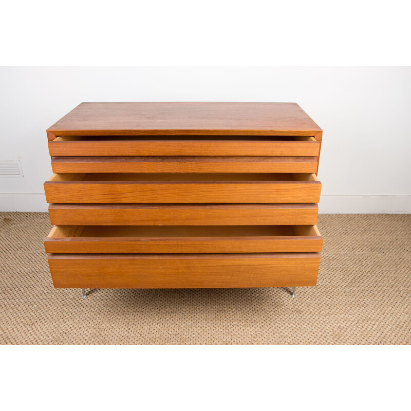 Vintage teak chest of 3 large drawers by Poul Cadovius for Cado, Danish 1960s