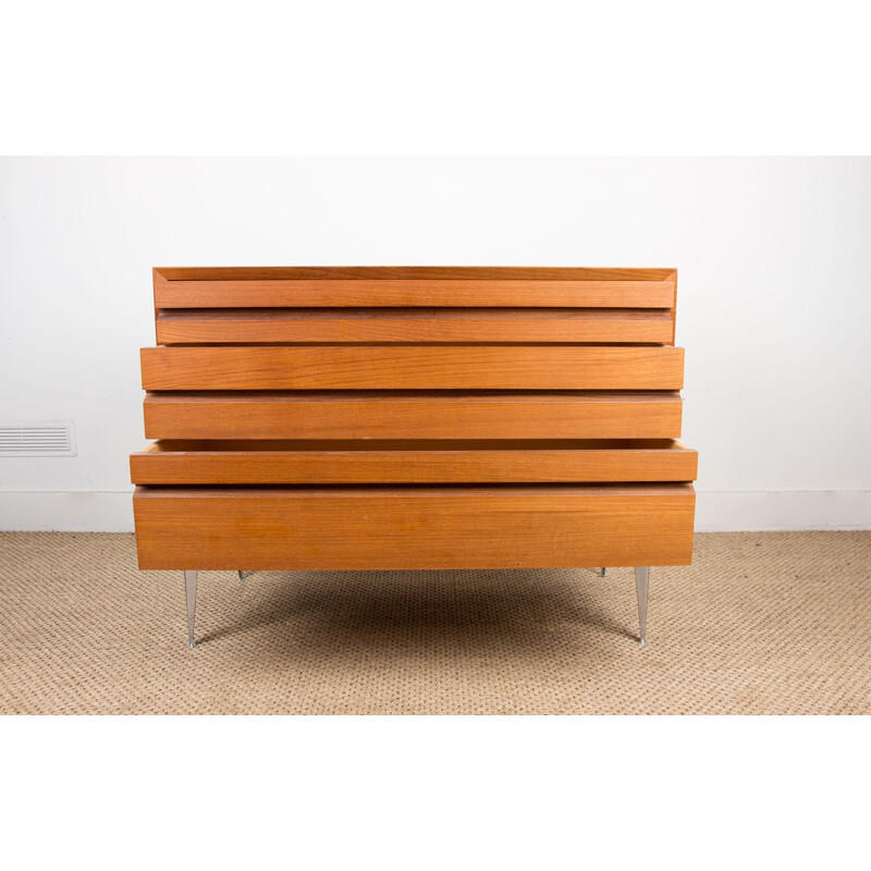 Vintage teak chest of 3 large drawers by Poul Cadovius for Cado, Danish 1960s