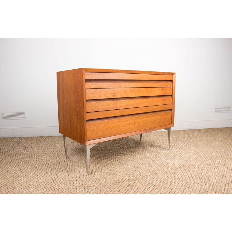 Vintage teak chest of 3 large drawers by Poul Cadovius for Cado, Danish 1960s
