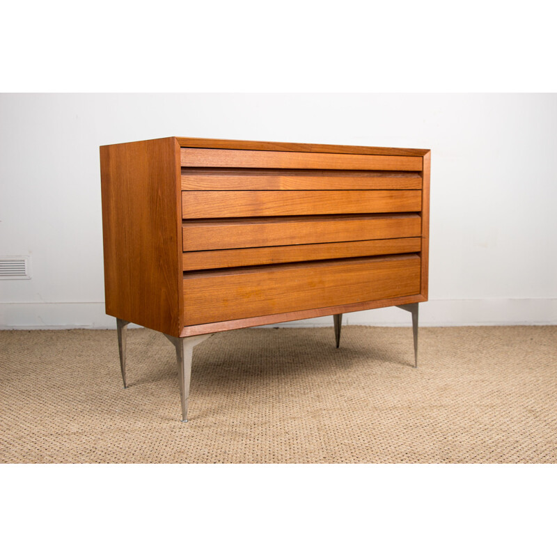 Vintage teak chest of 3 large drawers by Poul Cadovius for Cado, Danish 1960s