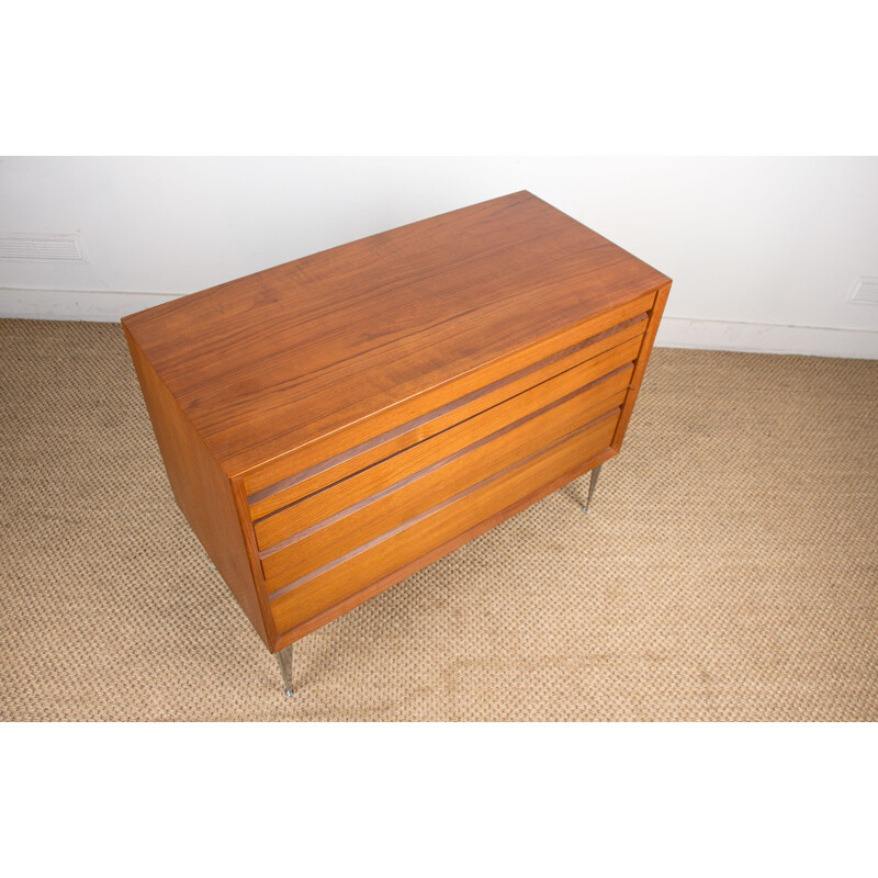 Vintage teak chest of 3 large drawers by Poul Cadovius for Cado, Danish 1960s