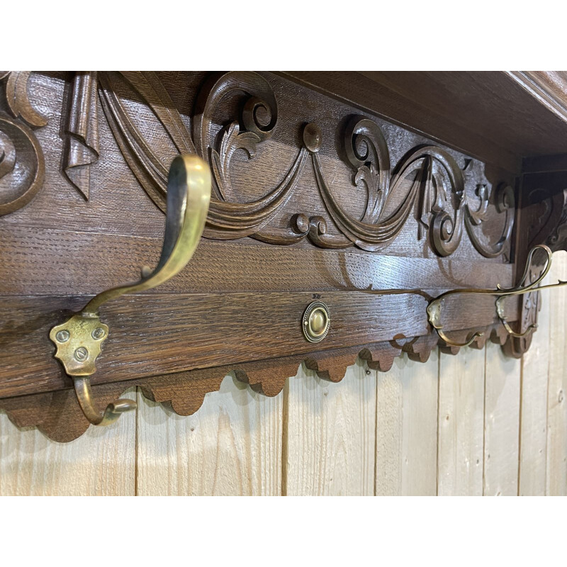 Vintage oak coat rack 1930s