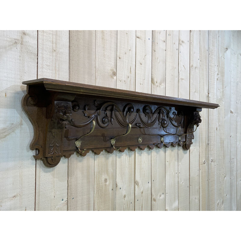 Vintage oak coat rack 1930s