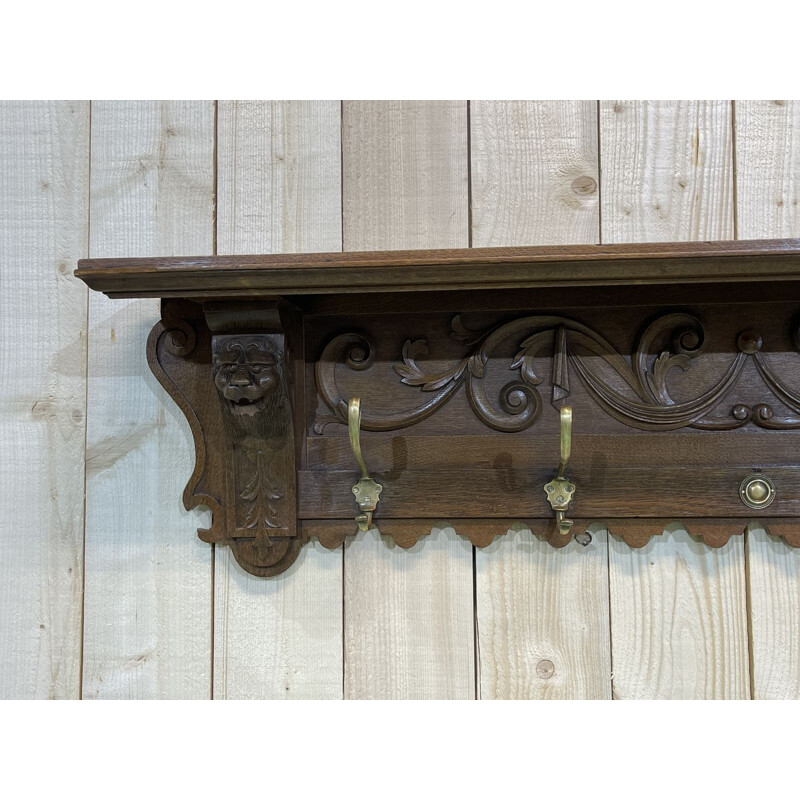 Vintage oak coat rack 1930s