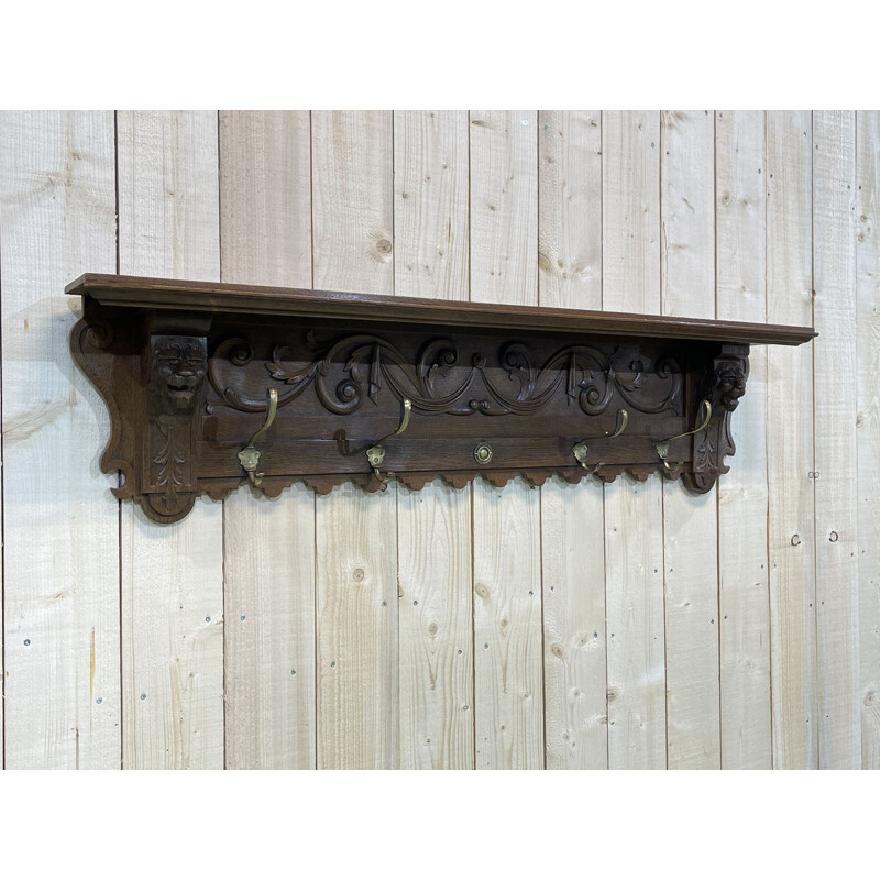 Vintage oak coat rack 1930s