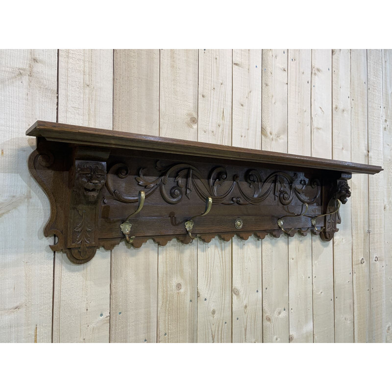 Vintage oak coat rack 1930s